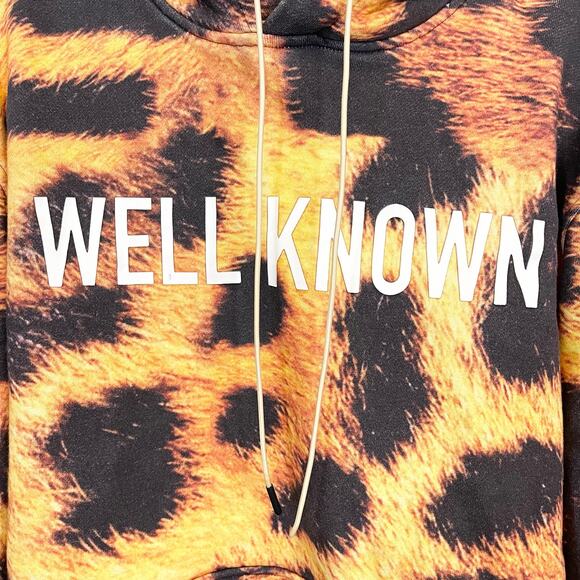 Well Known Studios Men's The Bond Street Black Cheetah Hoodie Jacket Size XL - Picture 5 of 10